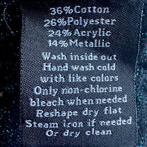 Rock & Republic Y2K Green Metallic Knit Sparkly Mesh High Low Tunic Sweater Sz S - Picture 4 of 7